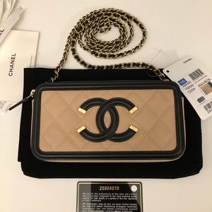 Chanel Filigree Clutch On Chain